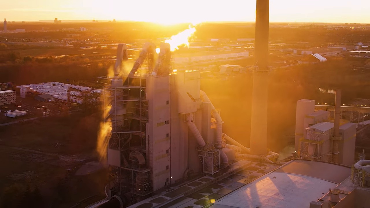 Industrial landscape at sunset